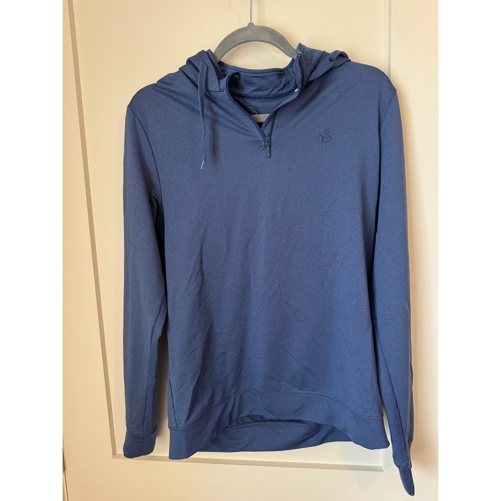 Swannies Vandyke Golf Mens Navy Blue Quarter Zip Hoodie‎ Performance Pullover
